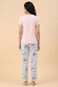 Zivame Farm Lore Knit Cotton Pyjama Set - Cradle Pink — thumbnail 2